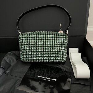 RARE Alexander Wang Heiress Medium Pouch Bag in Green New in Box